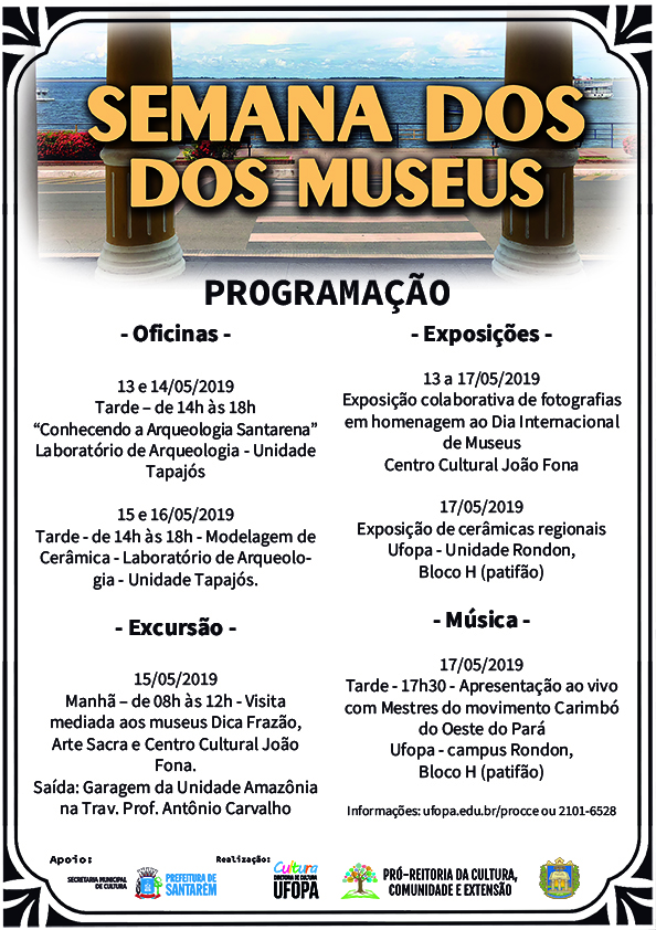 Cartaz programação Semana dos Museus 2019